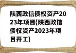 陕西政信债权资产2023年项目(陕西政信债权资产2023年项目开工)