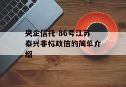 央企信托-86号江苏泰兴非标政信的简单介绍