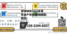 邹城城资2022年债权资产项目(邹城政府融资)