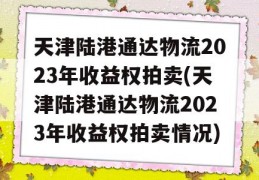 天津陆港通达物流2023年收益权拍卖(天津陆港通达物流2023年收益权拍卖情况)