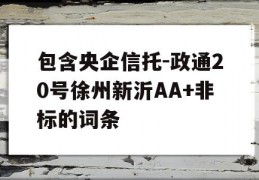 包含央企信托-政通20号徐州新沂AA+非标的词条