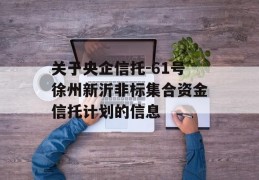 关于央企信托-61号徐州新沂非标集合资金信托计划的信息