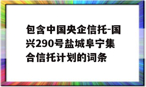 包含中国央企信托-国兴290号盐城阜宁集合信托计划的词条